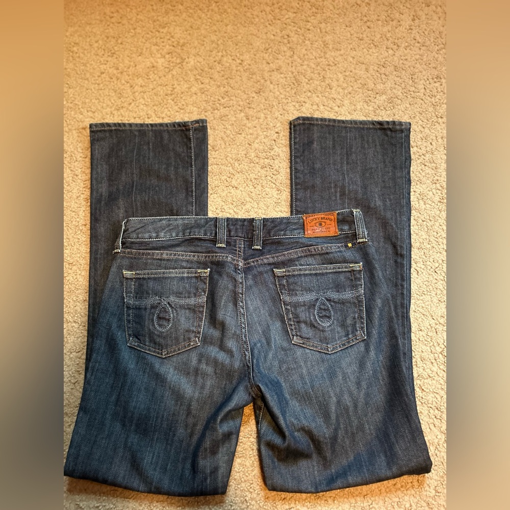 Lucky Brand Jeans Women 10/30 Blue Distressed Lola Boot Cut Western Stretch Deni - Picture 3 of 16